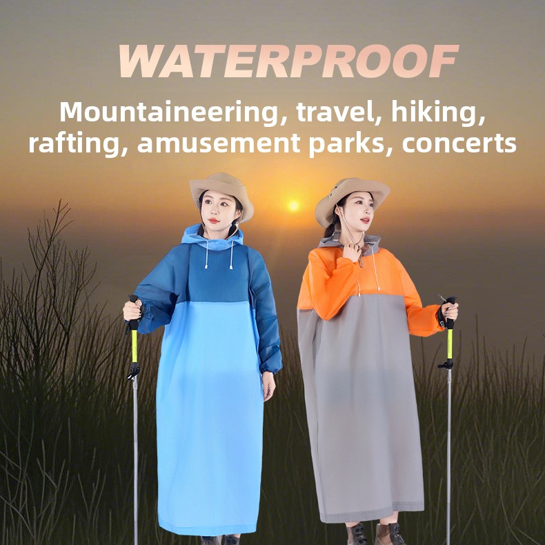 Women'S Fashion Raincoat - 세련된 루즈핏 EVA 재사용 가능한 후드형