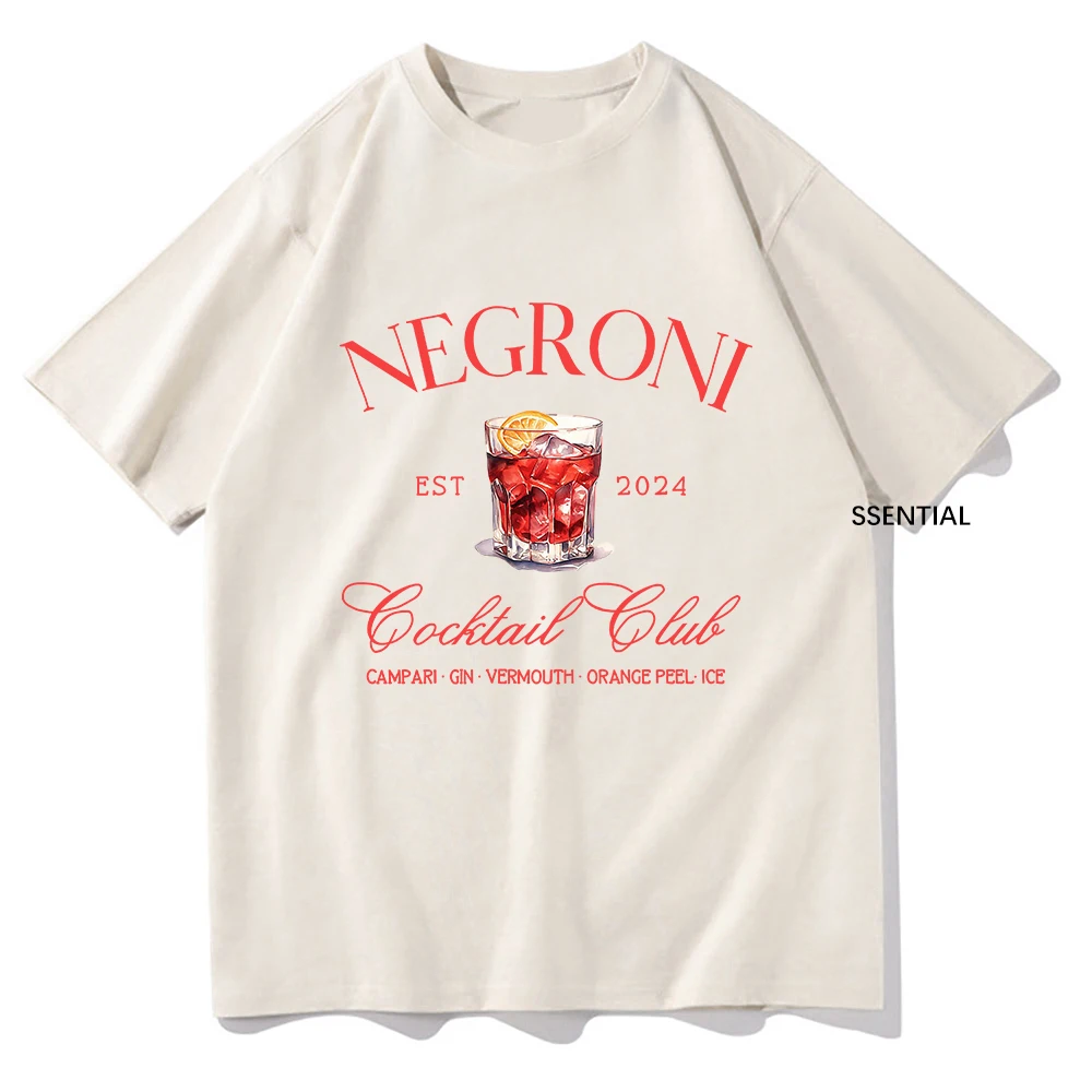 Women'S Fashion Graphic Tees - Negroni 남녀공용 소셜 클럽 티셔츠, 패션