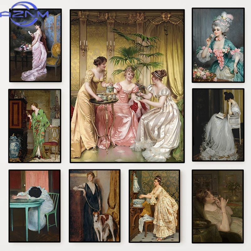 Women'S Fashion Victorian - 르네상스 여성 초상화 포스터 빈티지 빅토리아