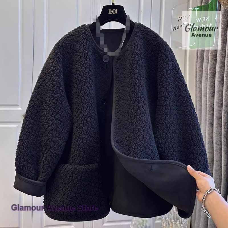 Sherpa Coat Women - 한국 스타일 양털 코트 여성용 가을