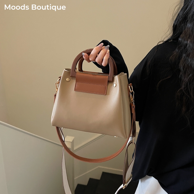 Women'S Fashion Boutique - MOODS 여성용 고급 미니 탑핸들 가방