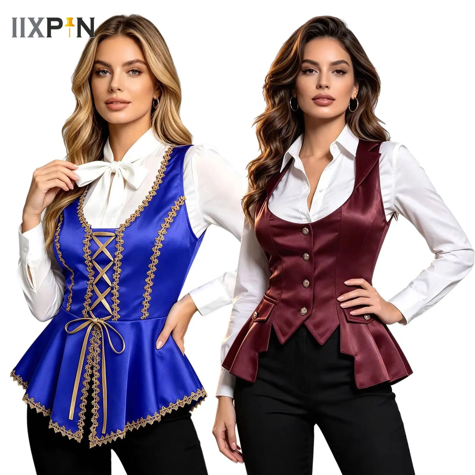 Women'S Fashion Victorian - 여성 빅토리아 시대 새틴 조끼 스팀펑크