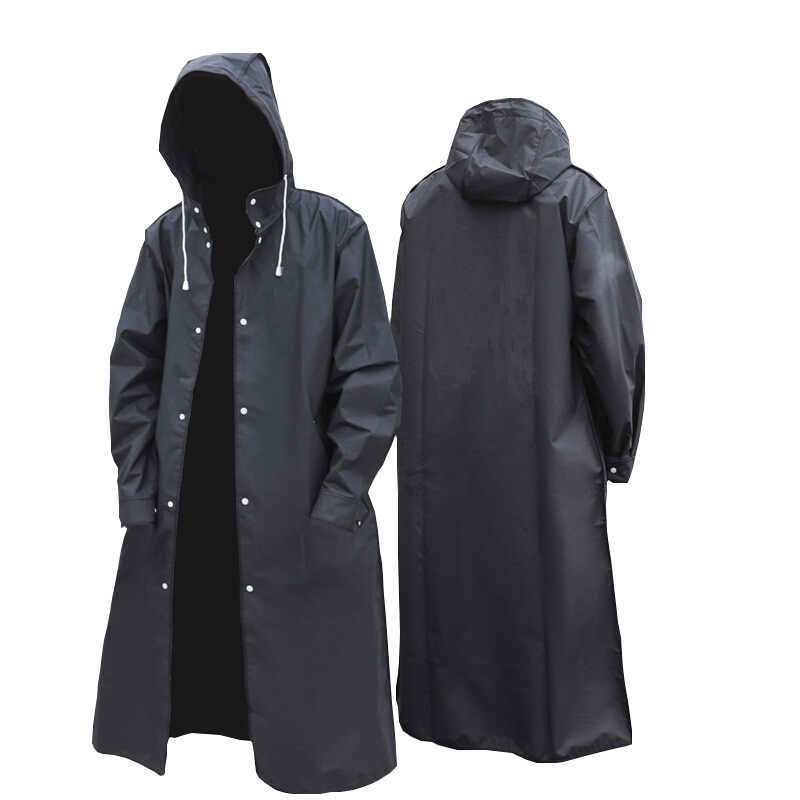 Women'S Fashion Raincoat - 블랙 패션 성인 방수 긴 비옷