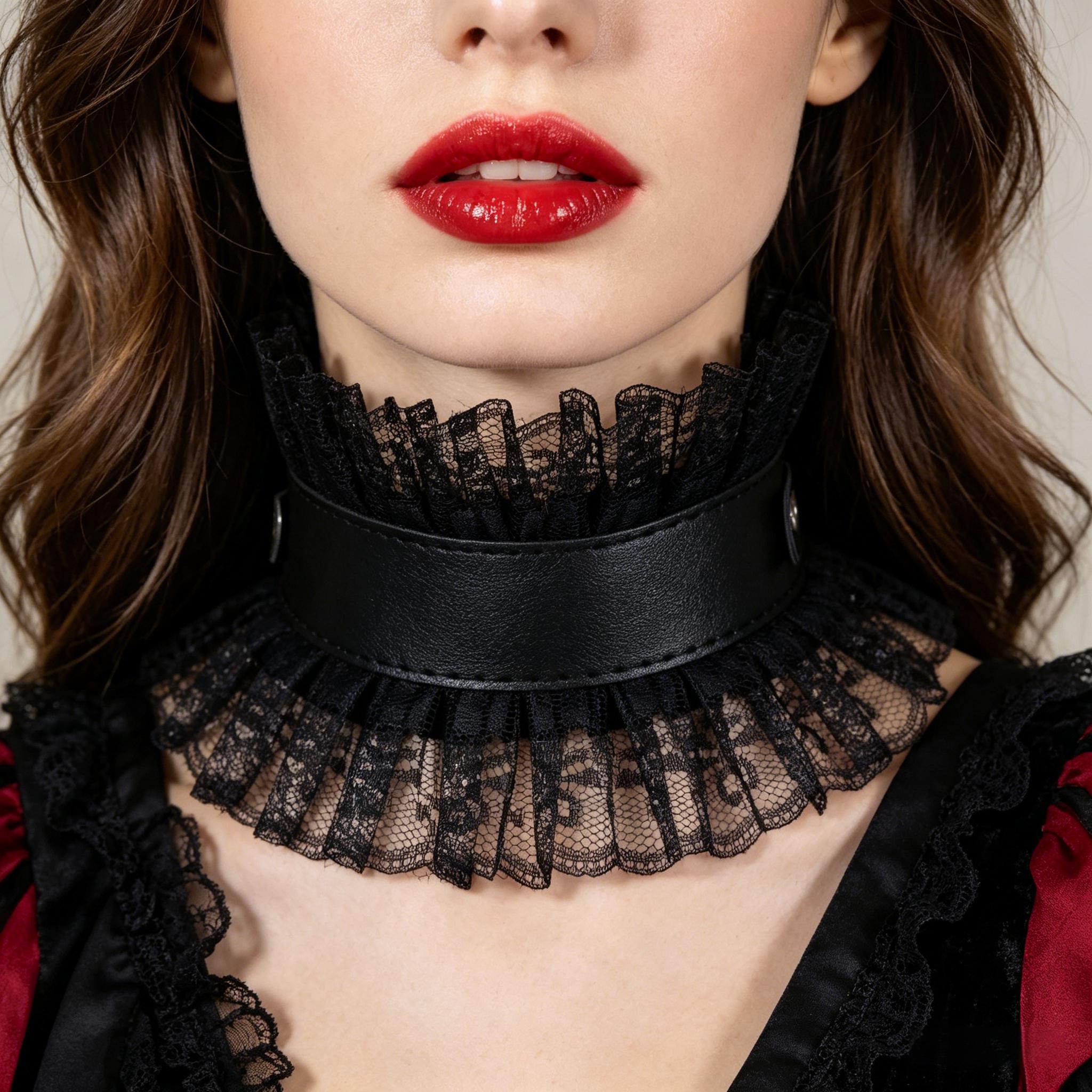 Women'S Fashion Victorian - 여성용 빈티지 가짜 칼라 고딕 블랙