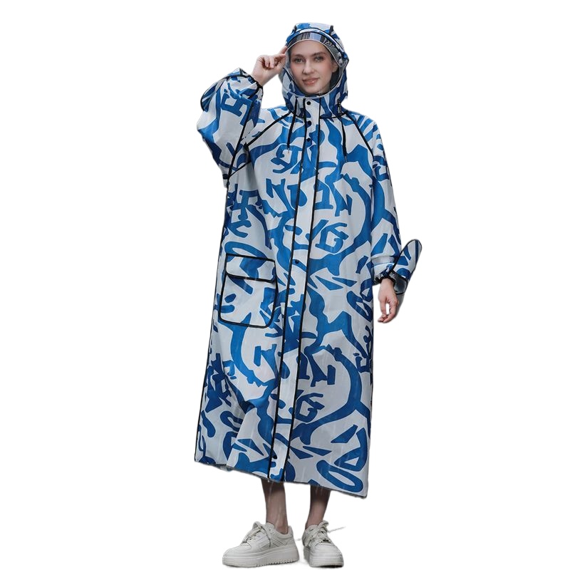 Women'S Fashion Raincoat - 성인용 롱 카모플라주 레인코트, 고강도 아웃도어