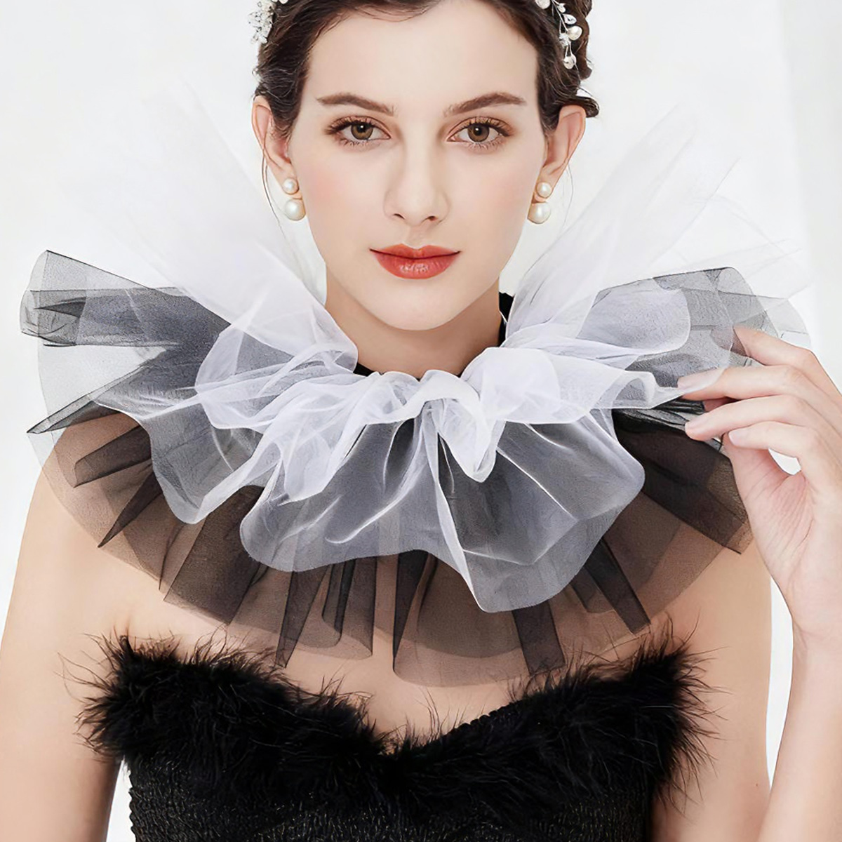 여성용 파티 의류 액세서리 탈부착 가능한 넥 러플 럭셔 - Women'S Fashion Victorian 리뷰 및 가격