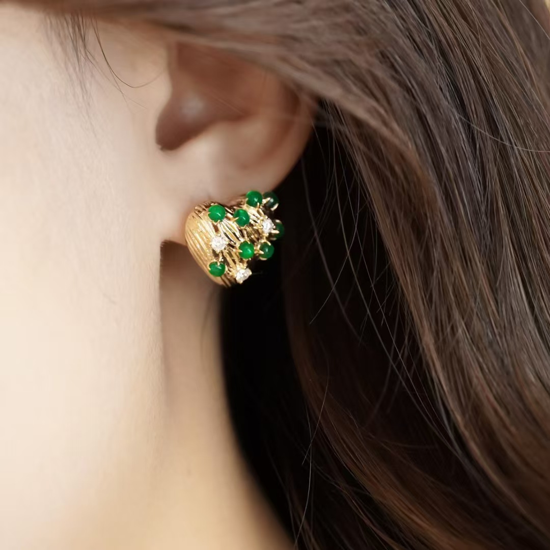 Retro14K 골드 채워진 에메랄드 드롭 매달려 귀걸 - Women'S Fashion Victorian 리뷰 및 가격