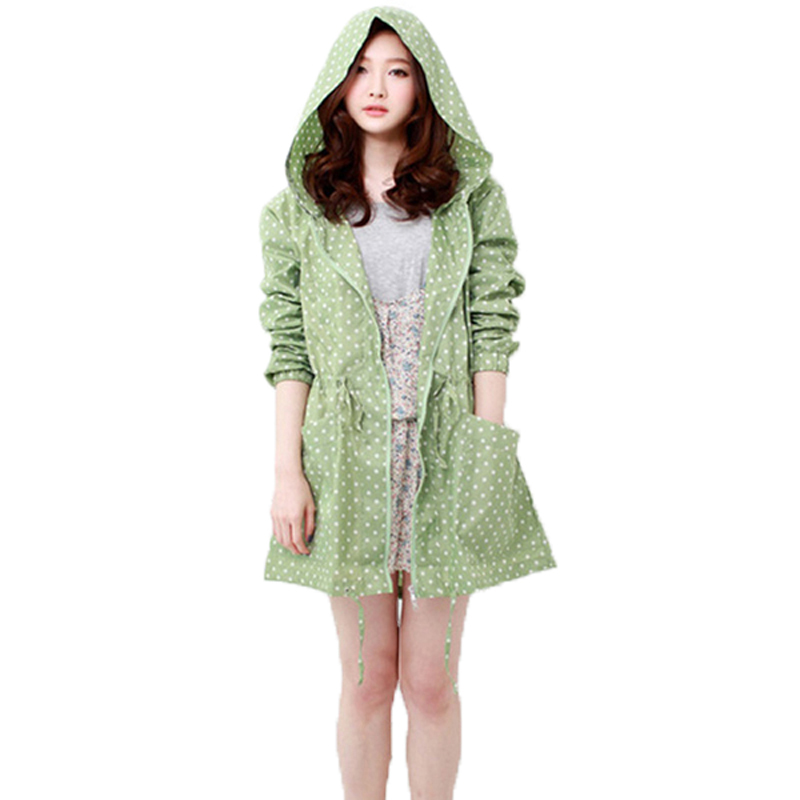 여성용 도트 프린트 비옷, 후드 포함, 야외 비옷, 방 - Women'S Fashion Raincoat 리뷰 및 가격