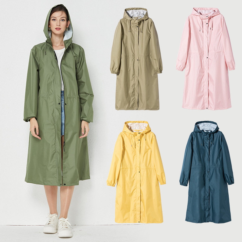 여성용 경량 통기성 레인 코트, 방수 긴 레인 코트,  - Women'S Fashion Raincoat 리뷰 및 가격