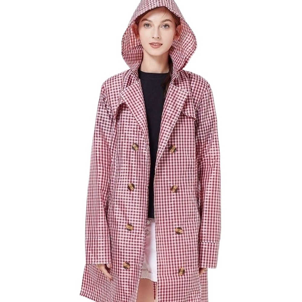 가벼운 방수 레인코트 성인용 롱 윈드브레이커 벨트 포함 - Women'S Fashion Raincoat 리뷰 및 가격