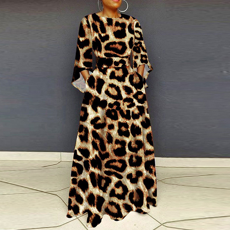 빈티지 여성 파티 드레스 플러스 사이즈 O 넥 3/4  - Maxi Dress Boho 리뷰 및 가격