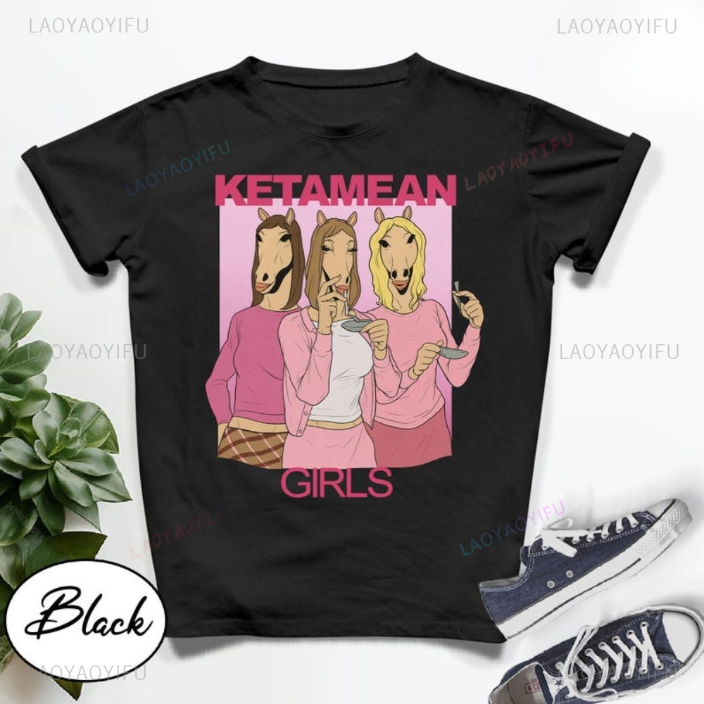 Ketamean Funny Horse Girl 그래픽  - Women'S Fashion Graphic Tees 리뷰 및 가격