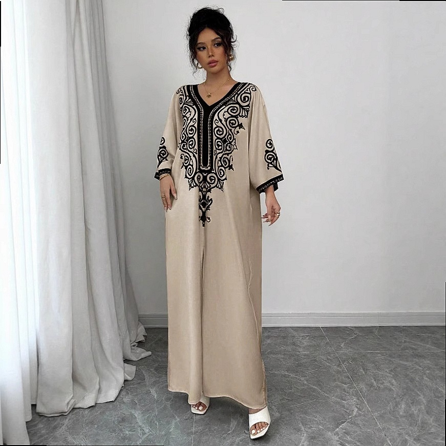 V넥 플로럴 프린트 맥시 드레스 루즈 보헤미안 롱 드레 - Maxi Dress Boho 리뷰 및 가격