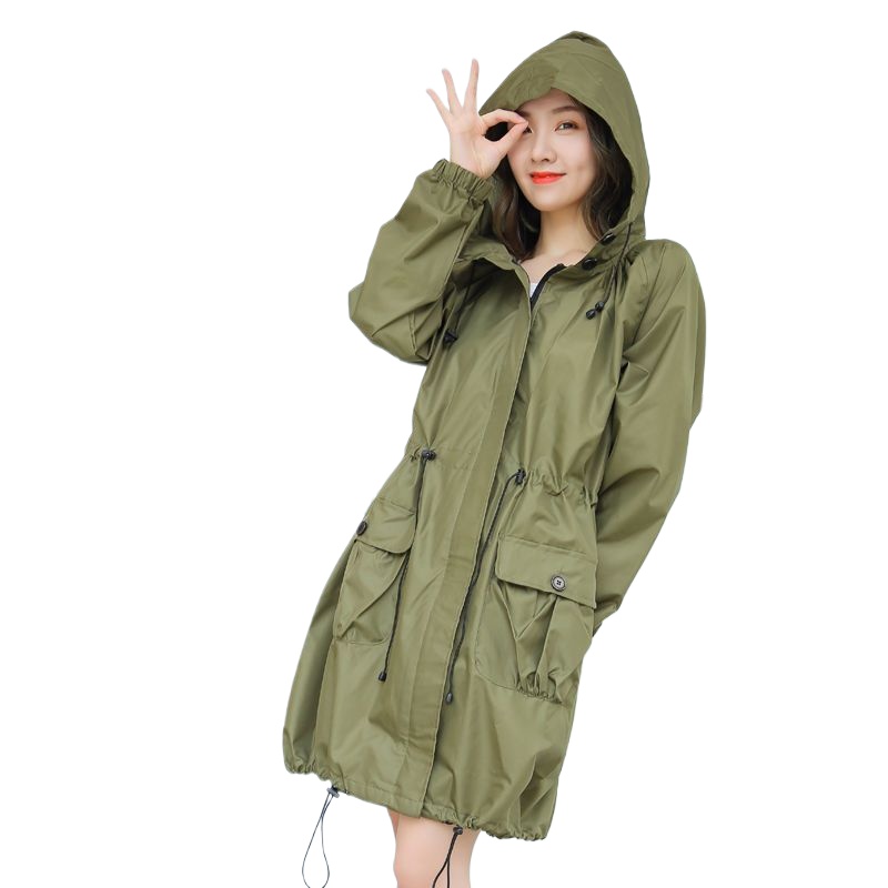 가벼운 방수 여성용 롱 후드 재킷 여름용 얇고 통기성  - Women'S Fashion Raincoat 리뷰 및 가격
