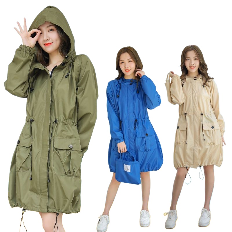 가벼운 방수 여성용 롱 후드 재킷 여름용 얇고 통기성  - Women'S Fashion Raincoat 리뷰 및 가격