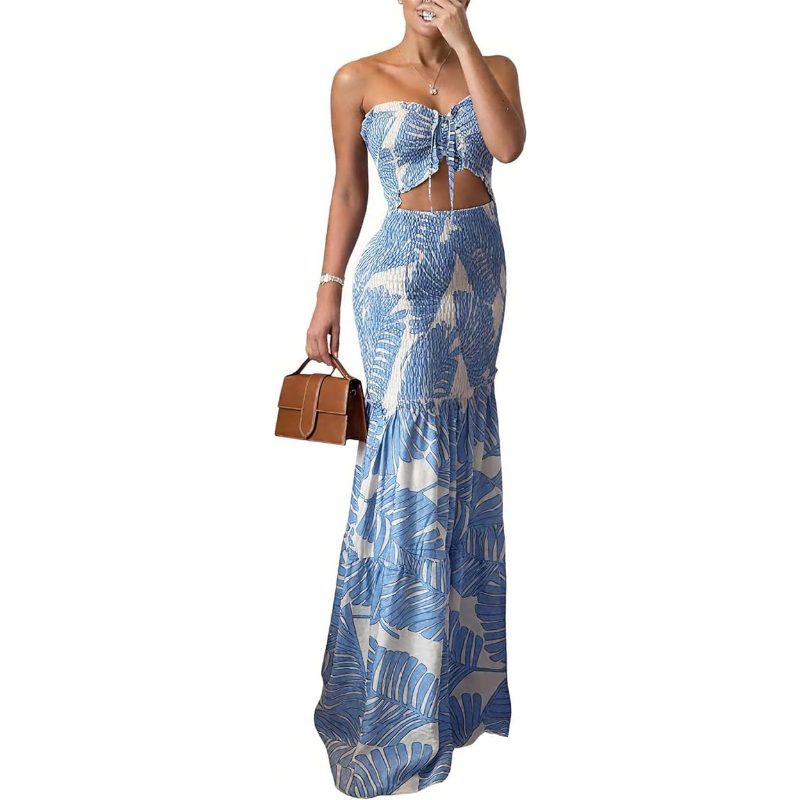CHICME 플로럴 바캉스 드레스 홀터 타이 러치드 여 - Maxi Dress Boho 리뷰 및 가격