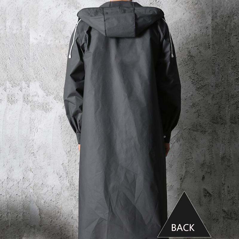 블랙 패션 성인 방수 긴 비옷 여성 남성 비옷 야외 하 - Women'S Fashion Raincoat 리뷰 및 가격