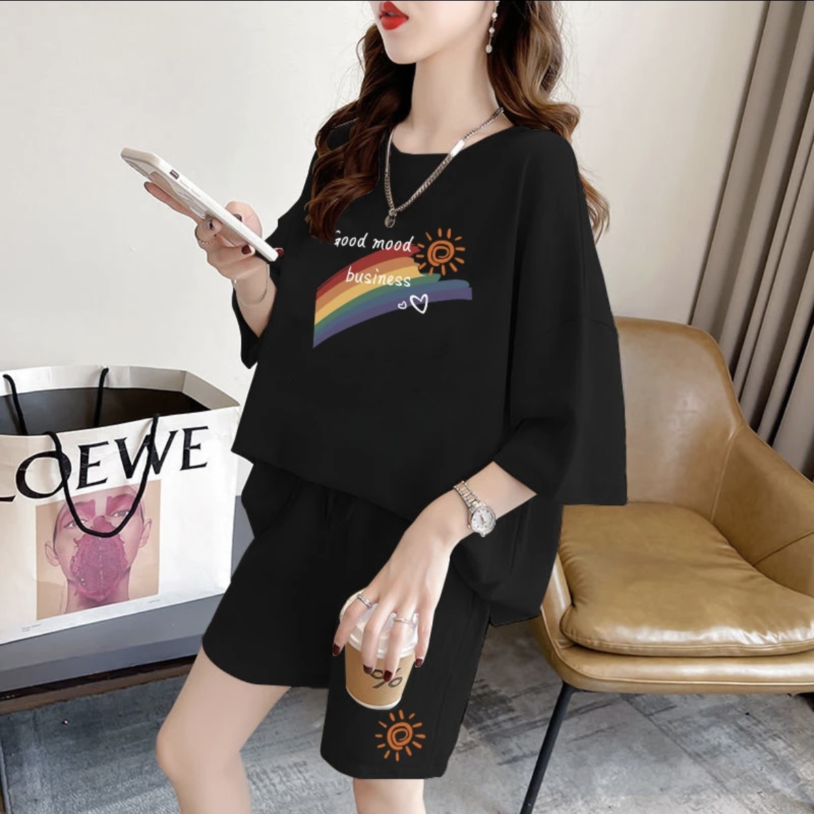 패션 여성 여름 반바지 세트, 스포츠웨어, 오버사이즈  - Women Top Fashion 리뷰 및 가격